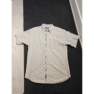 Territory Ahead XLT Check Cotton Short Sleeve Button-Up Shirt Beige Red Blue